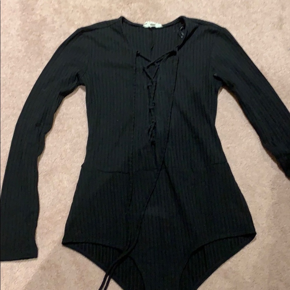 Black long sleeve bodysuit